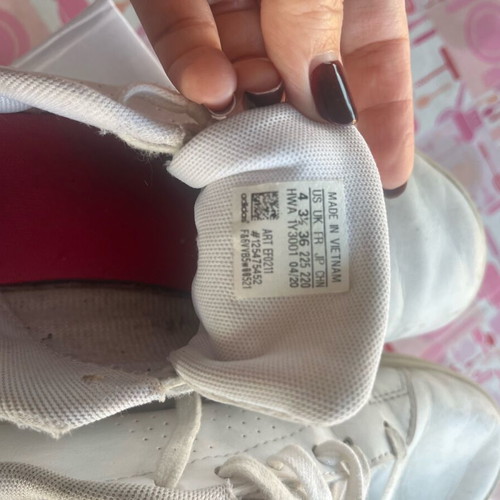 Adidas athletic shoes size 36 used, white and pink