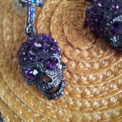 Earrings and necklace set with thousands of zircons like new