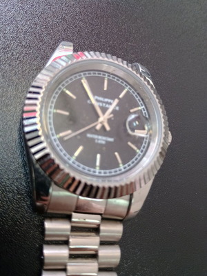 Мъжки ръчен часовник Philippe Constance употребяван, работещ, черно-сребрист