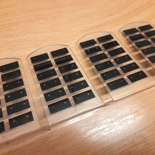 Earring display stands used, pack of 4, black plastic