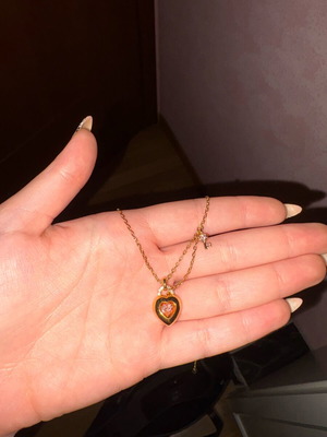 Swarovski Valentine necklace new, pink and gold