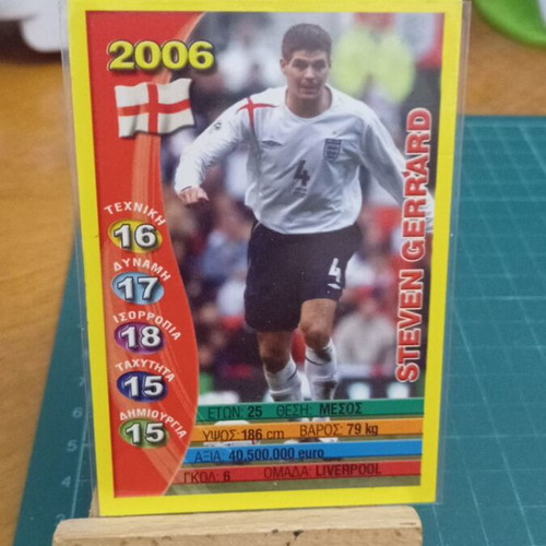 Steven Gerrard World Cup 2006 football card like new