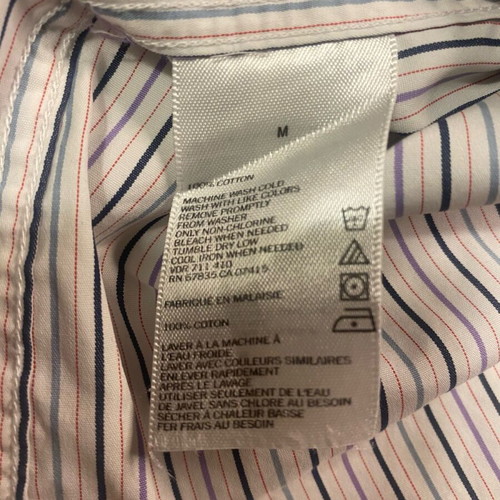 Nautica Men's Shirt Medium like new, striped white and blue