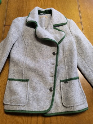 Vintage Giesswein coat used, gray, wool, size S