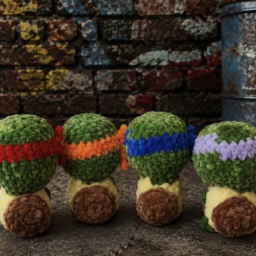 Crocheted Teenage Mutant Ninja Turtle toy new