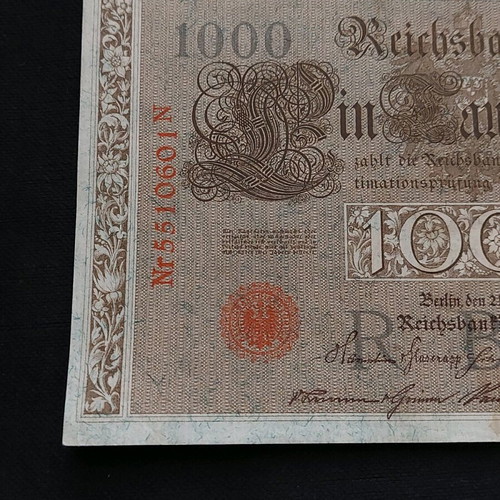 1000 Mark 1910 banknotes used, set of 2 from Germany
