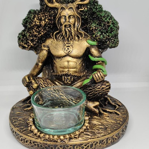 Collectible Cernunnos Candle Holder like new, resin, 14cm