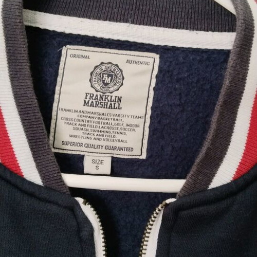 Franklin & Marshall jacket like new, college style with fleece lining blue size S