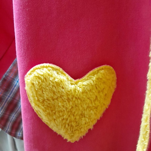 Agatha Ruiz De La Prada girls' coat like new, size 8, fuchsia with mustard