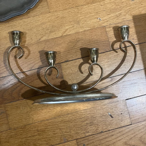 Set of vintage silver-plated and silver items used