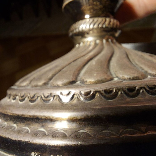 Three-Arm Candlestick 925 Sterling Silver Used, Baroque Style