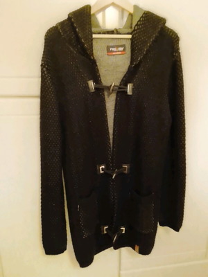 Fonxion men's knitted cardigan jacket XL like new, black
