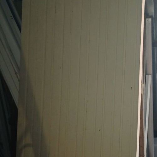 Ramote door 77 cm x 2.03 m used, white inside beige outside
