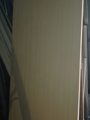 Ramote door 77 cm x 2.03 m used, white inside beige outside