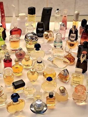 Collection of new miniature perfumes from famous brands