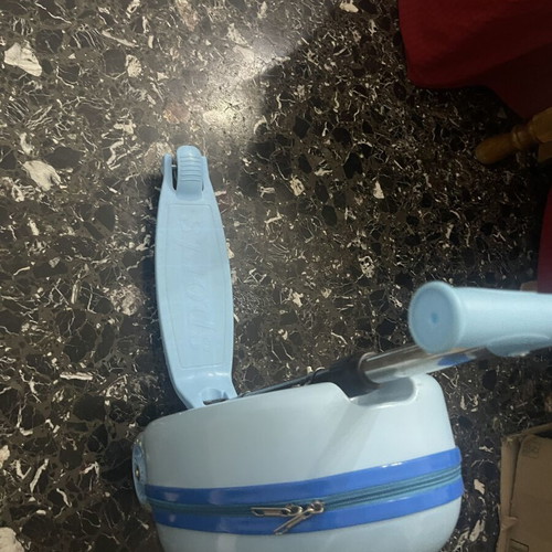 Children's scooter with built-in suitcase used