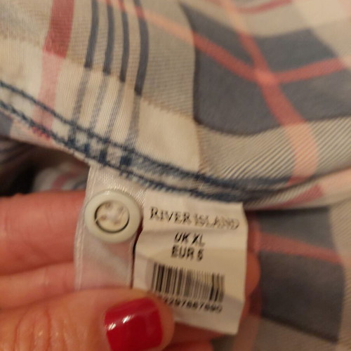 River Island men's checkered shirt XL like new