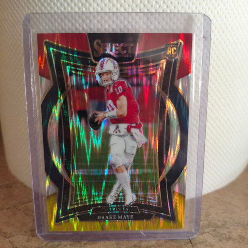 Panini Select Concourse Drake Maye #27 Red & Yellow Shock Prizm RC new