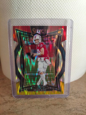 Panini Select Concourse Drake Maye #27 Red & Yellow Shock Prizm RC new