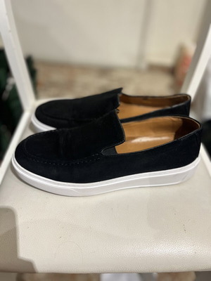 Loafers Riviera μέγεθος 43 σαν καινούργιο, μαύρο ύφασμα καστόρι