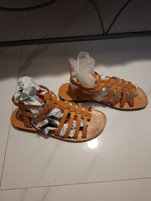 Ges Sandals handmade men's leather brown size 48, like new