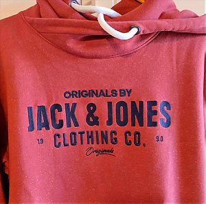 Jack & Jones κεραμιδί φούτερ με κουκούλα XL