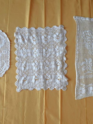 Handmade doilies in various sizes and designs new
