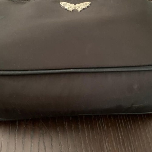 Bershka black shoulder bag used with metal butterfly detail