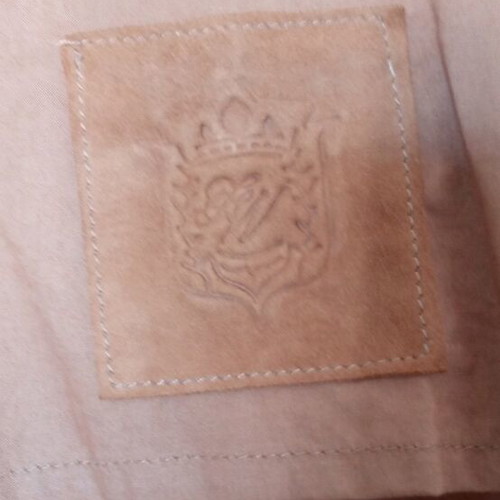 Zara lightweight jacket with leather look asymmetrical like new, brown
