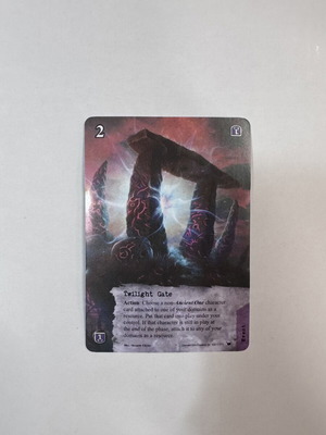 Call of Cthulhu Twilight Gate promo card used, curved