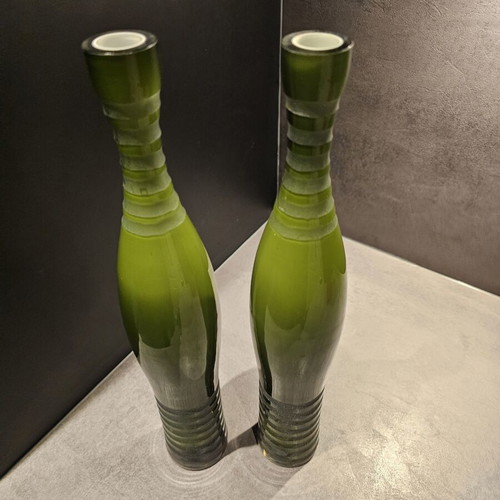 Leonardo glass vases set of 2, 40cm, like new, olive green