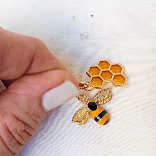 Melissoula earrings new, gold-plated stainless steel with enamel