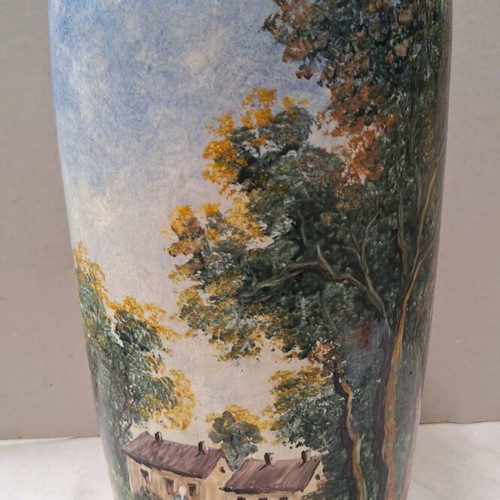 Decorative vase hand-painted by Theodorou 37cm