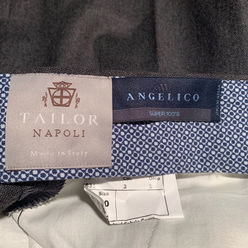 Angelico Tailor Napoli men's pants size 40 like new, dark charcoal wool