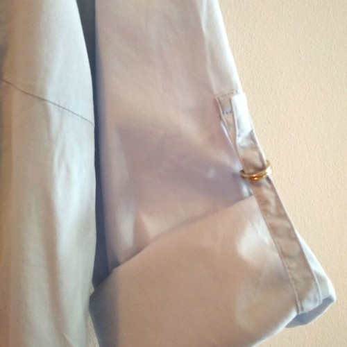 Zara Basic popover shirt in light blue and white