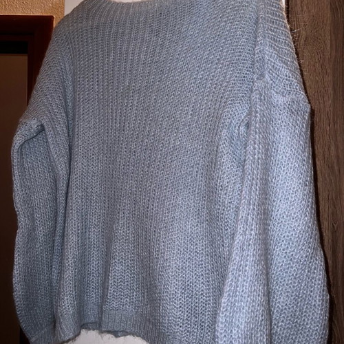 Blue knitted sweater