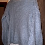 Blue knitted sweater