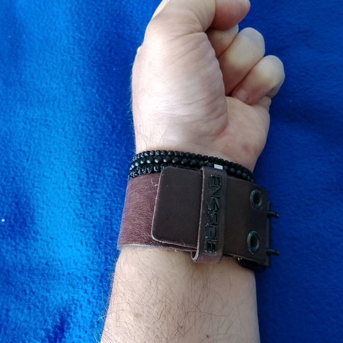 Energie leather men's bracelet like new, brown