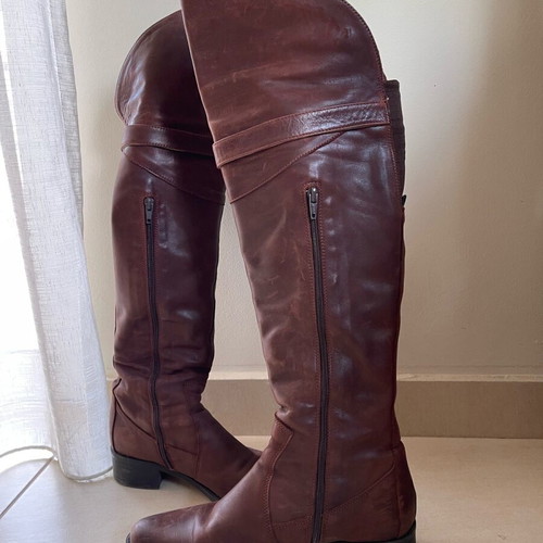 Rollini leather brown over-the-knee boots like new, size 39