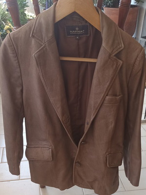 Naf Naf women's leather jacket medium, like new, brown