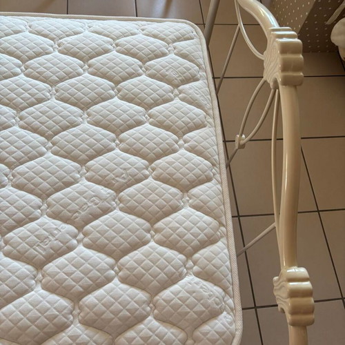 Laura Ashley metal bed 90cm x 190cm with mattresses like new