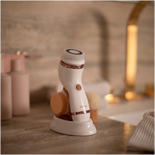 Livoo Facial Cleansing Brush with 4 Replacement Heads