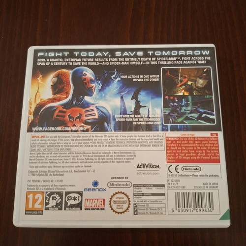 Spiderman Edge of Time Nintendo 3DS game like new, EUR CIB