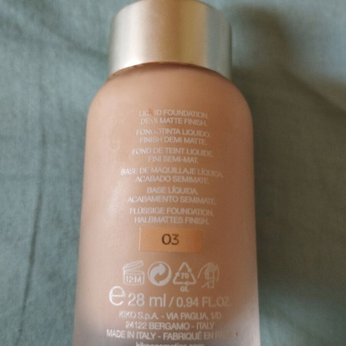 Kiko foundation used, light shade