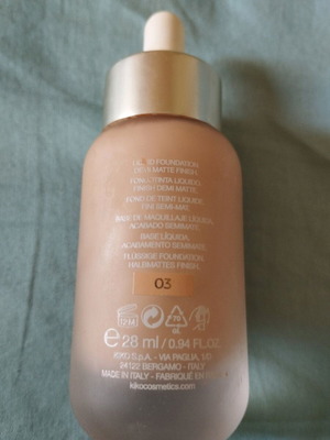 Kiko foundation used, light shade