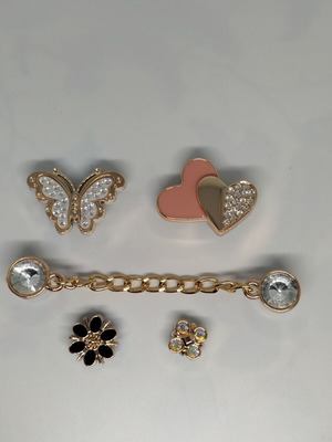 Charms for Crocs new, pink and gold