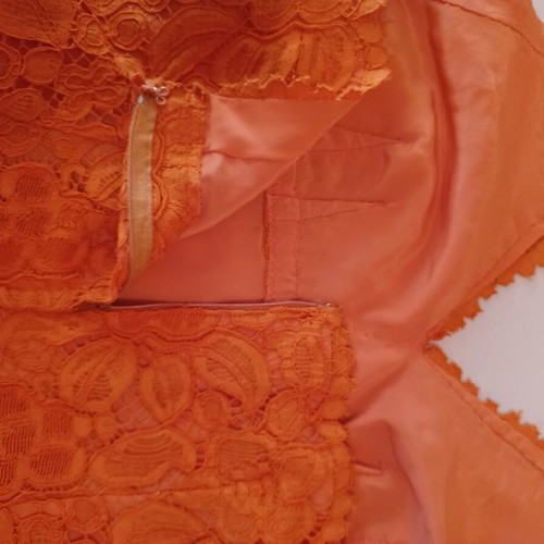 Evening formal dress new, orange guipure lace