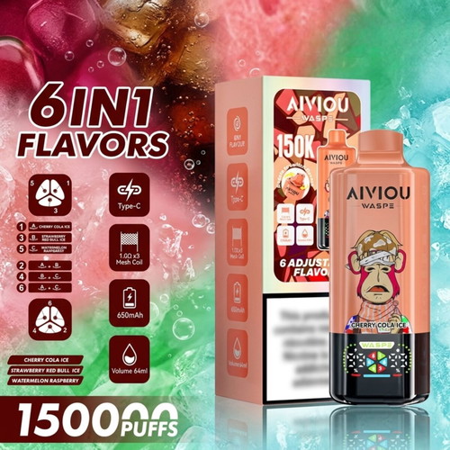 AIVIOU WASPE 150K Disposable Vape with 6-in-1 Flavors