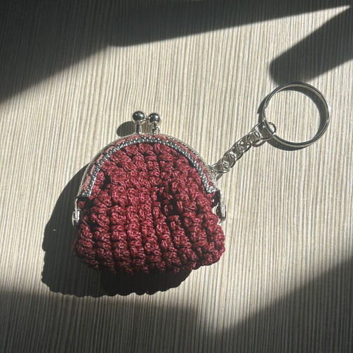 Mini keychain handmade, red