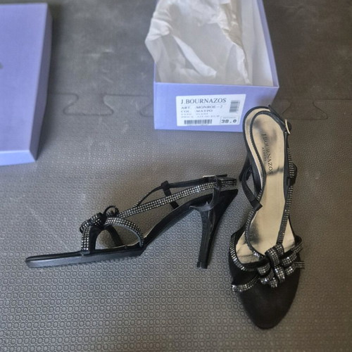 JBournazos women's black sandals like new, size 38